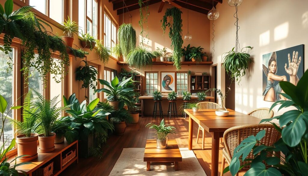Java-inspired home with indoor plants Java-inspired home with indoor plants