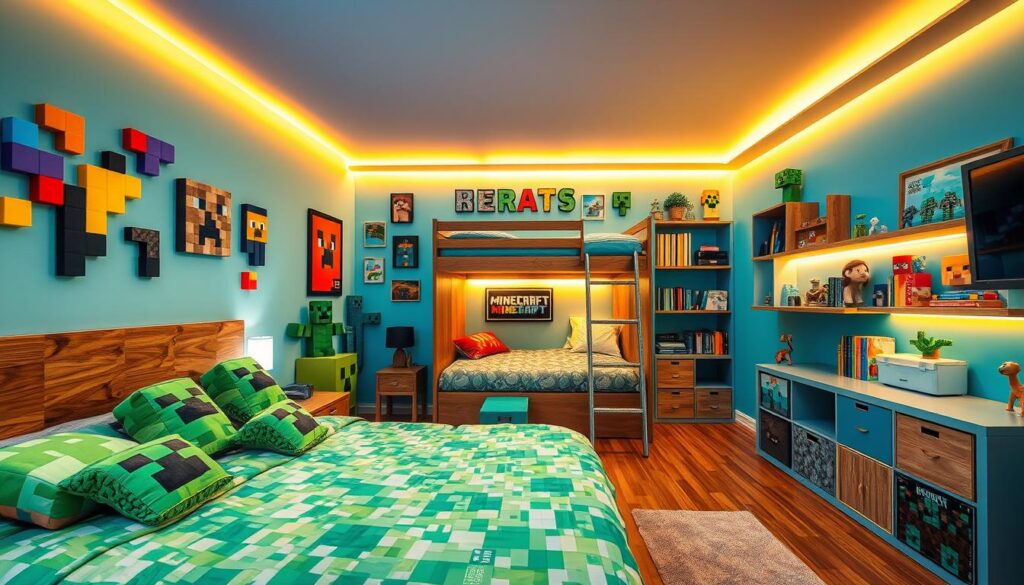 modern Minecraft kids' space decor modern Minecraft kids' space decor