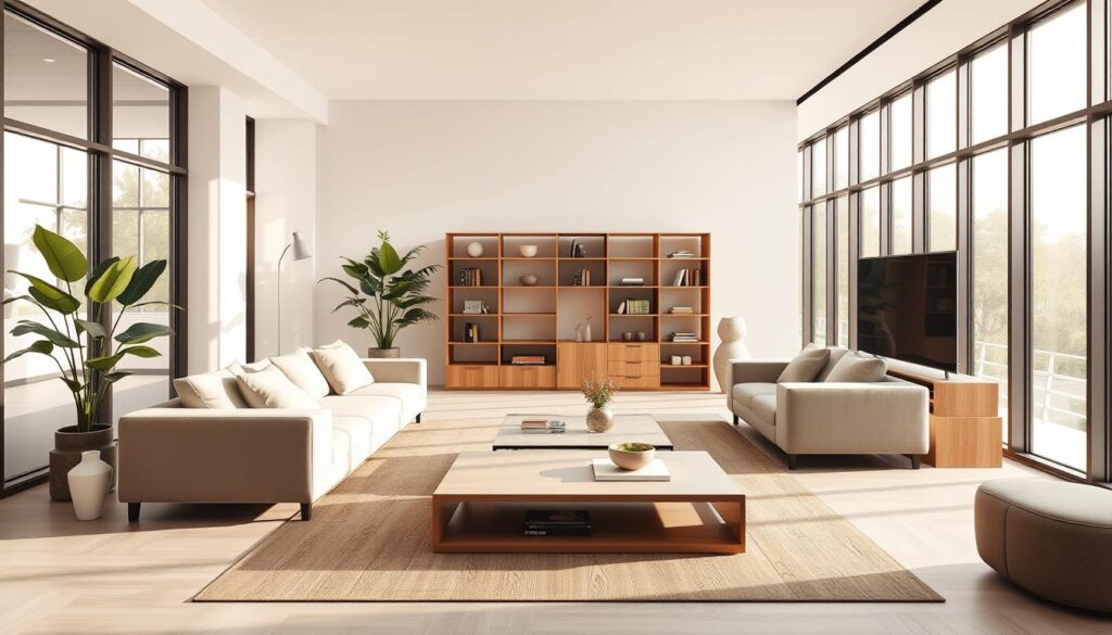 modern interior design with modular furniture